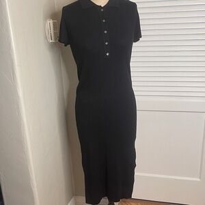House of Harlow black Ribbed Polo Dress szL